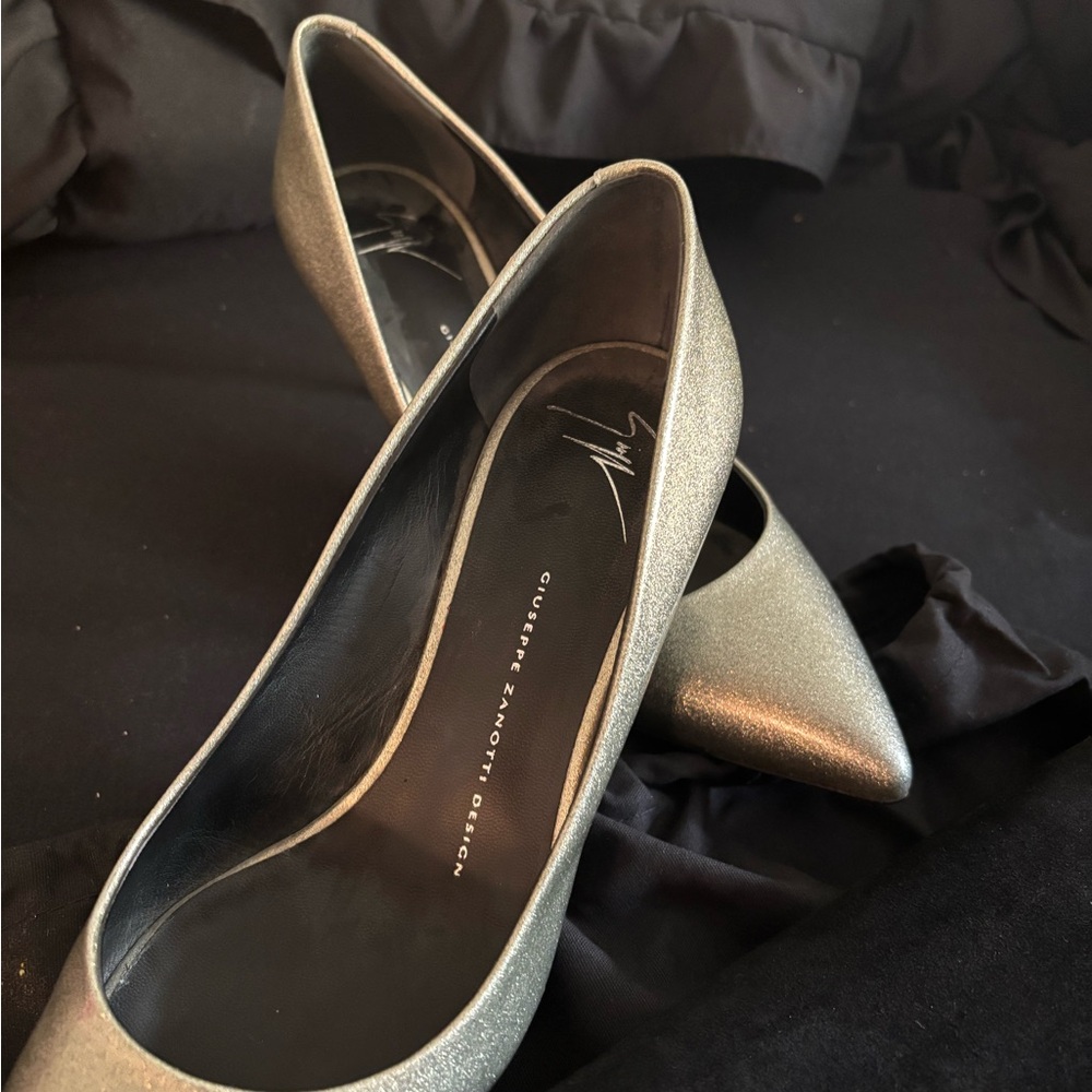 Giuseppe Zanotti Silver Heels with Sleek Design